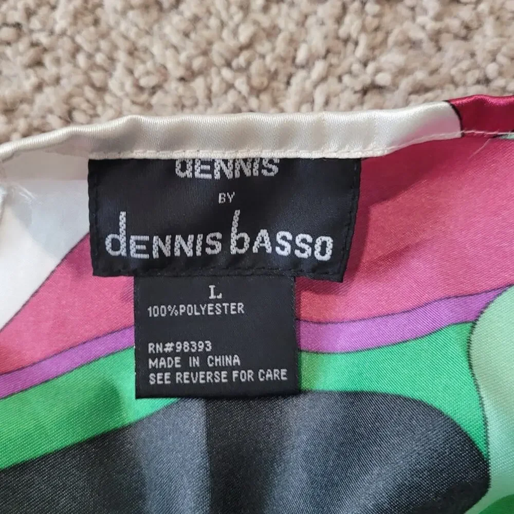Dennis Basso Vintage Mod Abstract Satin Scarf 35